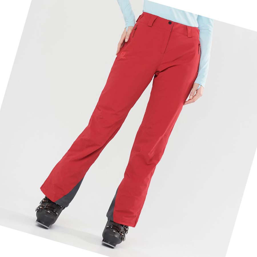 Pantalones De Esquí Salomon THE BRILLIANT Mujer Rojos | MX 2313JPQ